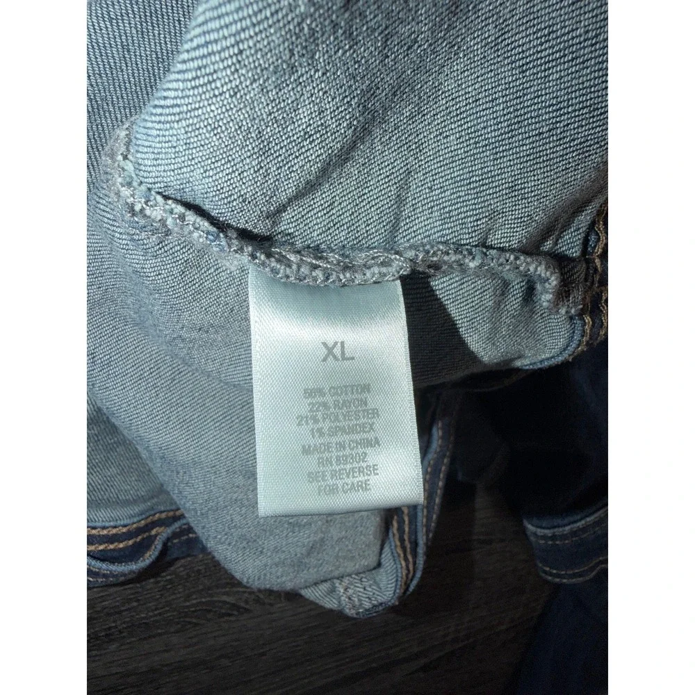 Westport 1962 Womens XL Denim Trucker Jacket Dark Wash Button Up Blue Jean Coat - Picture 7 of 8